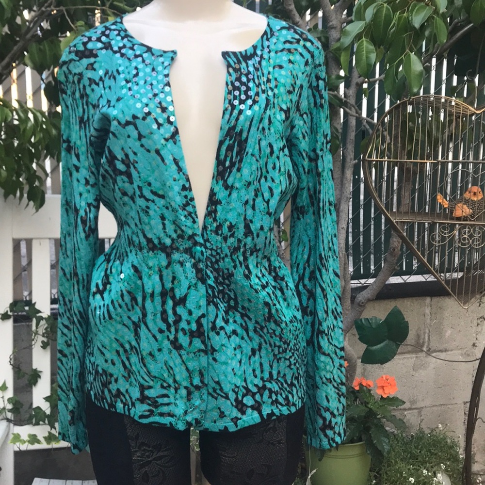 I-N-C Cardigan with sequins - Picture 1 of 11